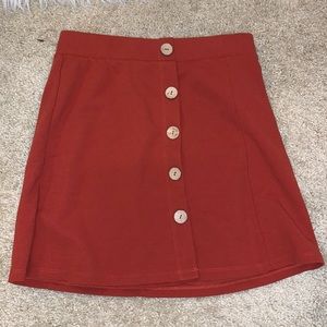 Forever 21 Red orange dark red skirt buttons mini skirt